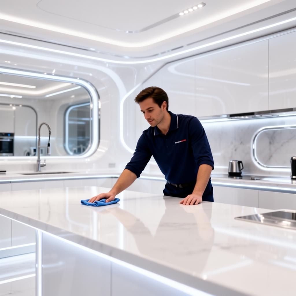 Professional Properly cleaner in modern uniform